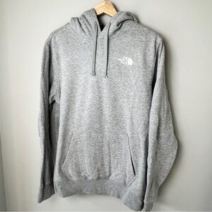 The North Face Men's Hoodie Sweatshirt Heather Gray Logo Pullover size Medium